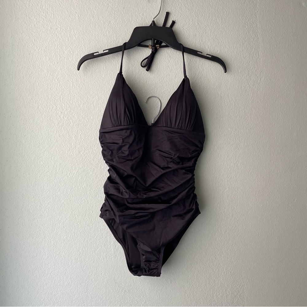 Victoria's Secret Black Ruched One-Piece Swimsuit